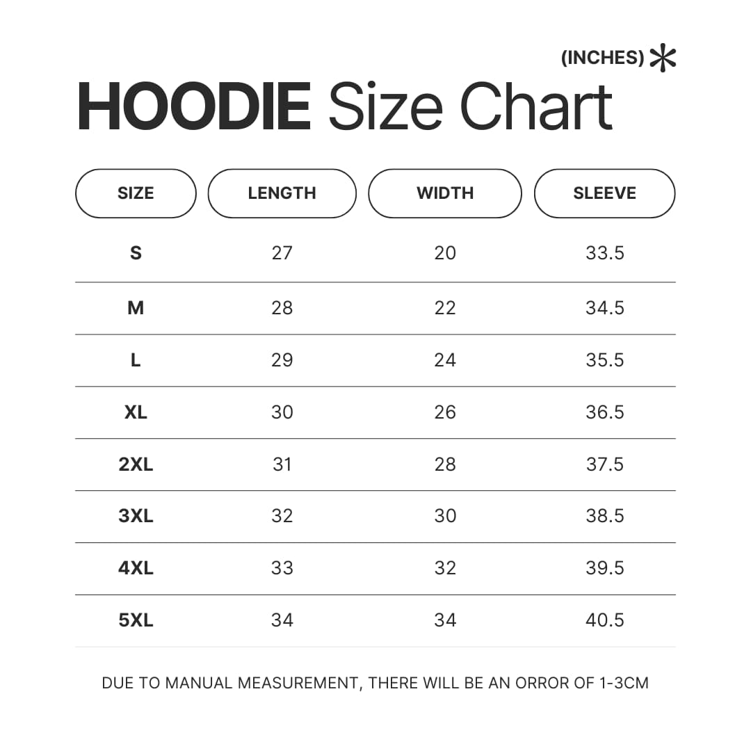 Hoodie Size Chart - Infant Annihilator Store