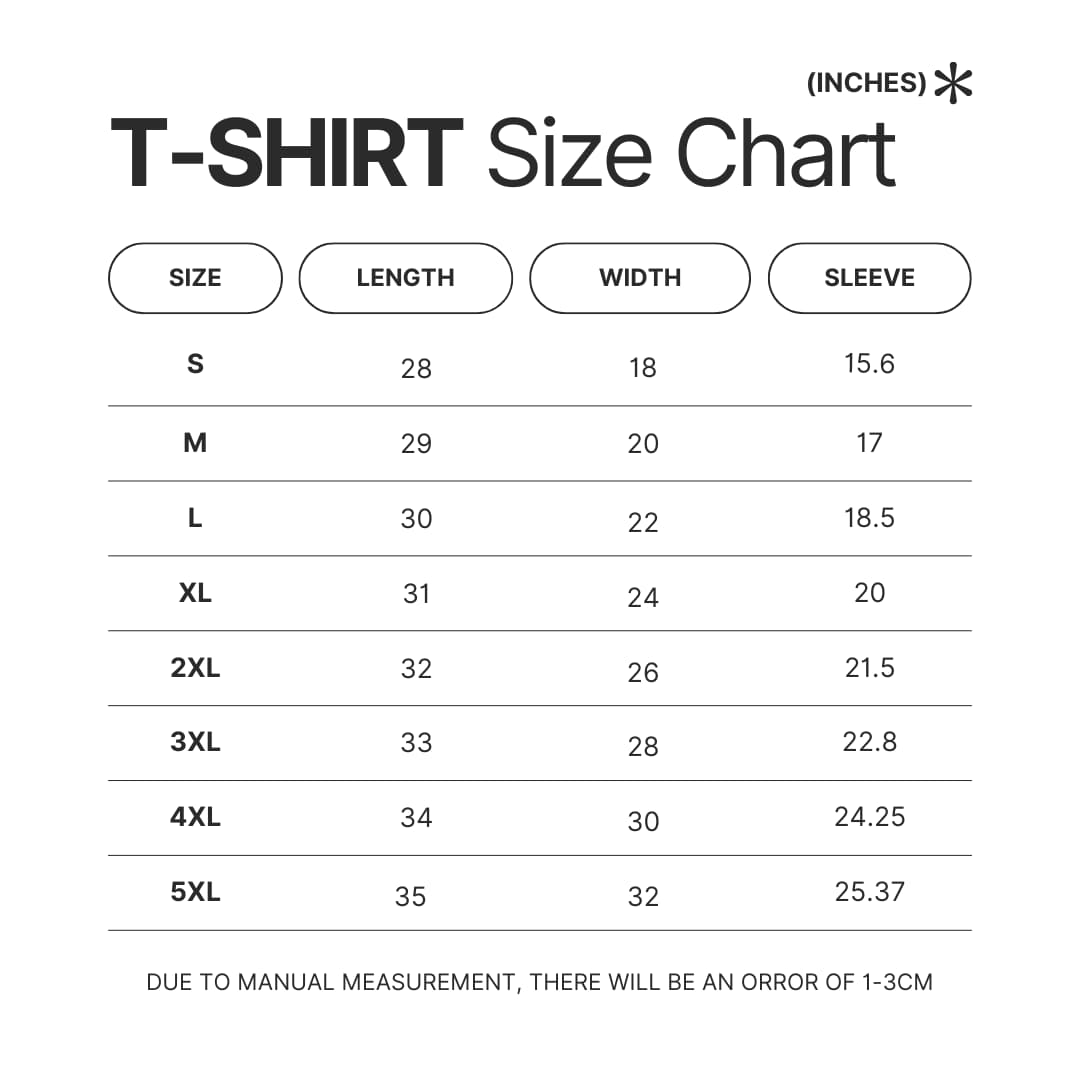 T shirt Size Chart - Infant Annihilator Store