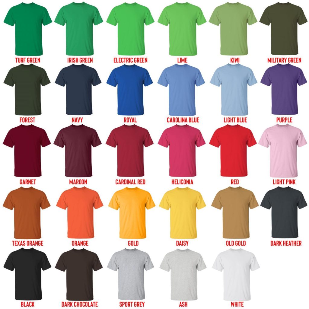 t shirt color chart 2 - Infant Annihilator Store