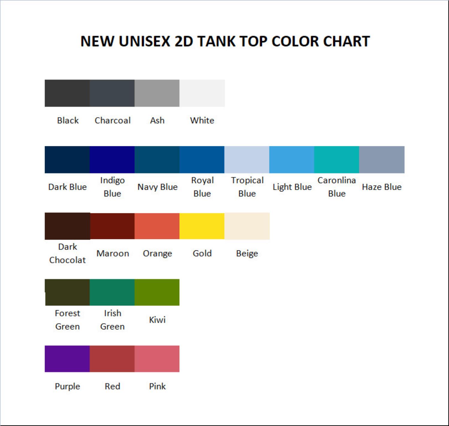 tank top color chart - Infant Annihilator Store